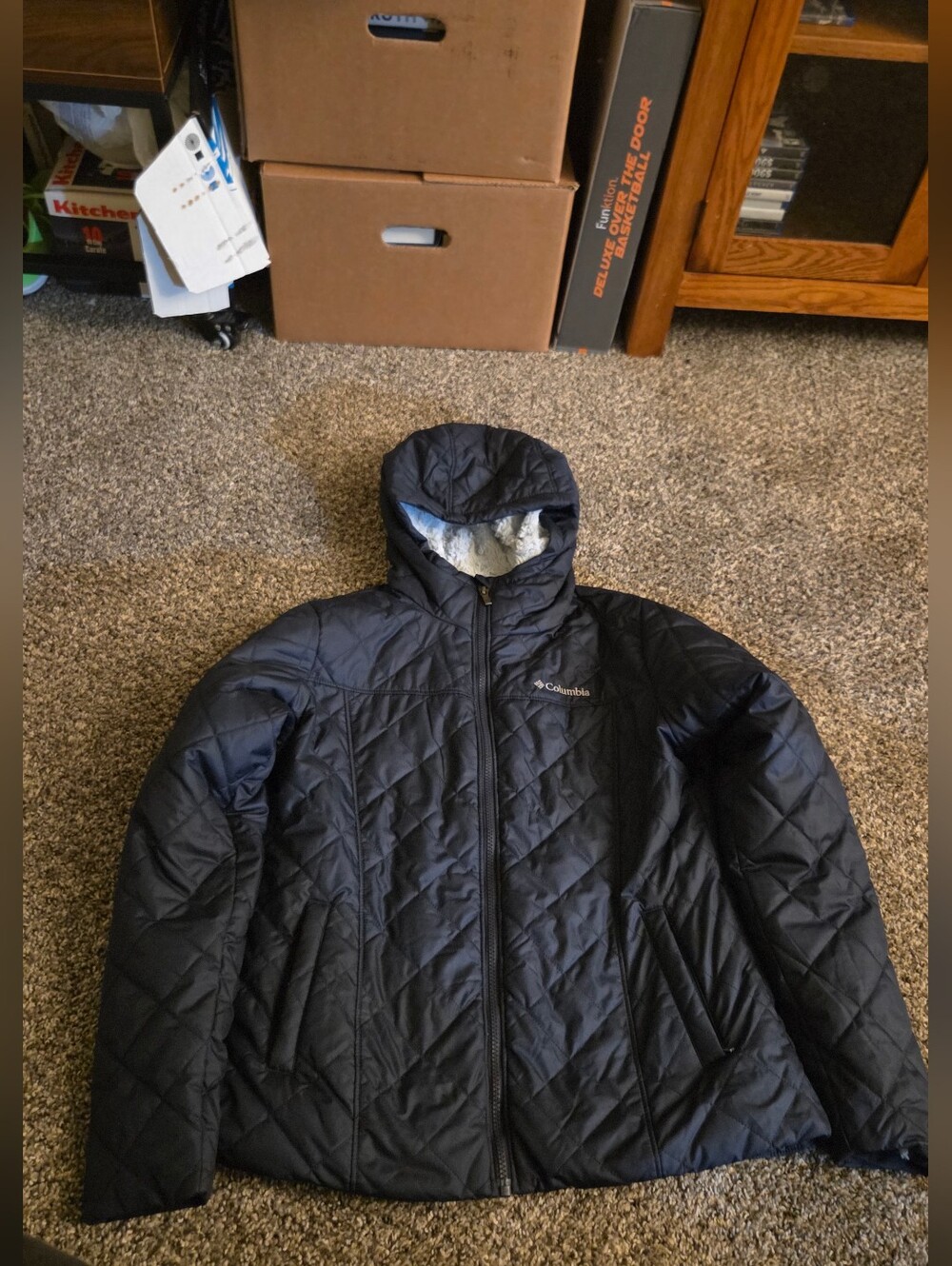 Columbia Copper Crest Hooded Jacket Cozy Quilted Fur Lined Size M